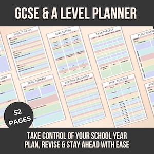 GCSE および A レベル学生プランナー: アカデミック スタディ バンドル (デジタル)