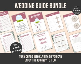 Wedding Planner Binder | DIY Organizer, Itinerary, Seating Chart (Digital Download)