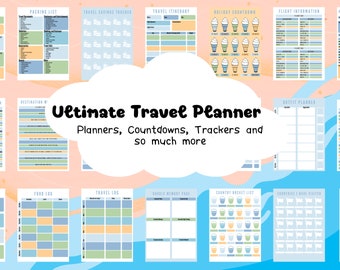 Printable Travel Planner Toolkit: Itinerary, Checklist (Editable Canva Template)