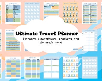 Travel Planning Toolkit | Printable Journal | Editable Canva Template | Travel Journal Bundle Template