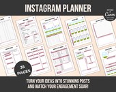 Instagram Planner Printable | Social Media Content Calendar (Canva Template)