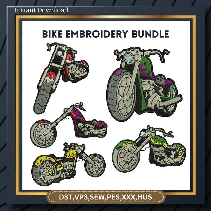 Bike Embroidery - Etsy