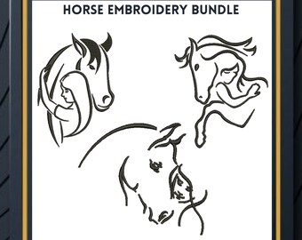 Horse Embroidery Design Horse Portrait Embroidery Horse Head Embroidery Pony Pattern Kid Horse Embroidery Horse Silhouette Animal Embroidery
