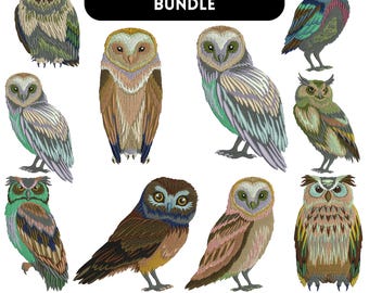 Owl Embroidery Design, Elegant Mystic Owl Embroidery,Monochrome Wisdom Embroidery,Cute Owl Embroidery, Owl Design, Machine embroidery design