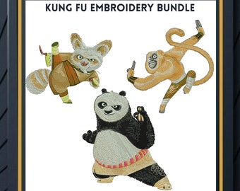 Kung Fu Panda Embroidery Design Cute Panda Machine Embroidery Hugging Pandas Embroidery File Heart Panda Embroidery Stitch Panda Embroidery