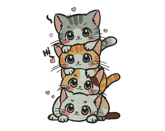 Cat Embroidery design, Kitty embroidery, Cat mini design, Pet embroidery, Cute Cat Embroidery, Animal Embroidery, Machine Embroidery Design
