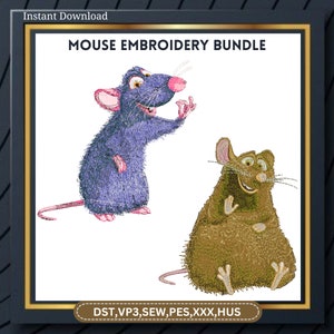 Maus Stickerei, Ratatouille Stickerei, Mini Maus Stickerei, Kinderstickerei, Maus Design, Maschinenstickerei