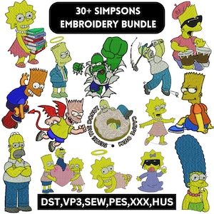 Die Simpsons Stickdatei, Bart Simpson, Die Simpsons 30 Stickdatei, Stickmuster, Maschinenstickerei