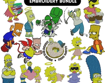 The Simpsons Embroidery Design, Bart Simpson, Simpsons 30 Embroidery Designs, Simpsons Embroidery, Machine Embroidery Designs
