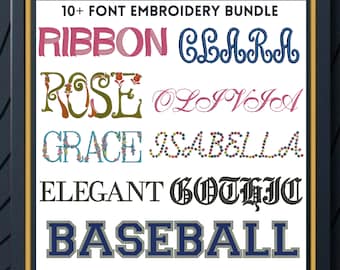 Embroidery Fonts Bundle, Classic Script Embroidery Font, BX Font for Embroidery, Monogram Fonts Embroidery, Machine Embroidery Designs