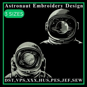 Astronaut Stickerei, Weltraum Stickerei, fliegende Astronaut Stickerei, Galaxie Stickerei, Maschinenstickerei