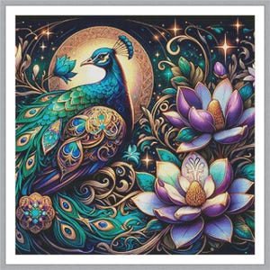 Peacock Cross Stitch Pattern, Indian Peacock Cross Stitch Pattern, Bird Cross Stitch Pattern, PDF Contract