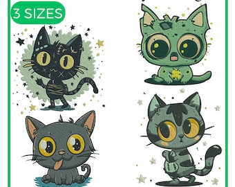 Cat Embroidery Design, Cute Cat Embroidery, Funny Cat Embroidery, Kitty Embroidery, Halloween Cat embroidery, Machine embroidery  design