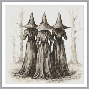 Witches Cross Stitch Pattern, Halloween Witch Cross Stitch Pattern, Gothic Cross Stitch, Halloween Gift, Cross Stitch Chart, PDF Pattern