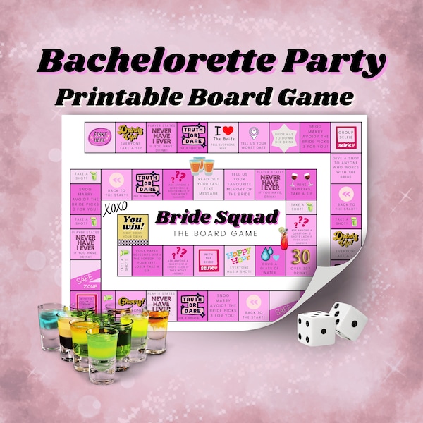 Bachelorette Party Board Game, Bride Squad, Team Bride, Hen Party Games, 2024 Bridal Party, Bachelorette Party Games, Girls Night Out