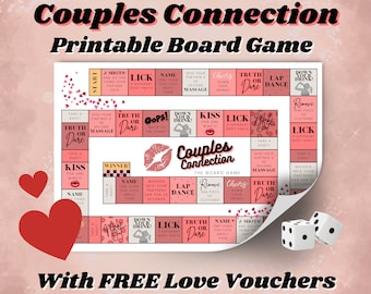 Couples Printable Board Game, Date Night, Printable Couples Games, Drinking Game Adults, Valentines Day Games Printable, Free Love Coupons