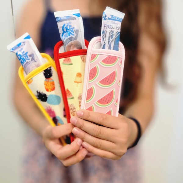 5pc Popsicle Holder Grab Bag, Gogurt Sleeve holder, Kid gift,Stocking Stuffer, Sweet Treat, Kitchen Gadget