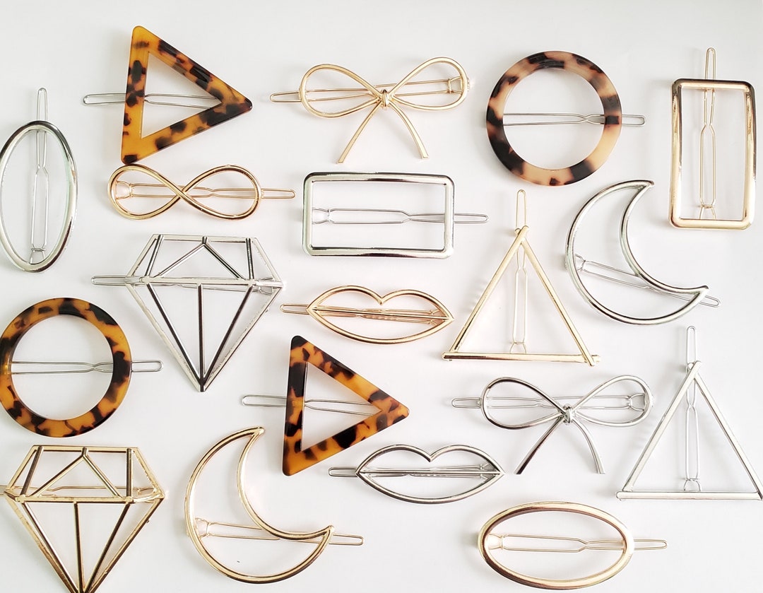 5pc Grab Bag Geometric Hair Clips, Stocking Stuffer, Gifts for Girl