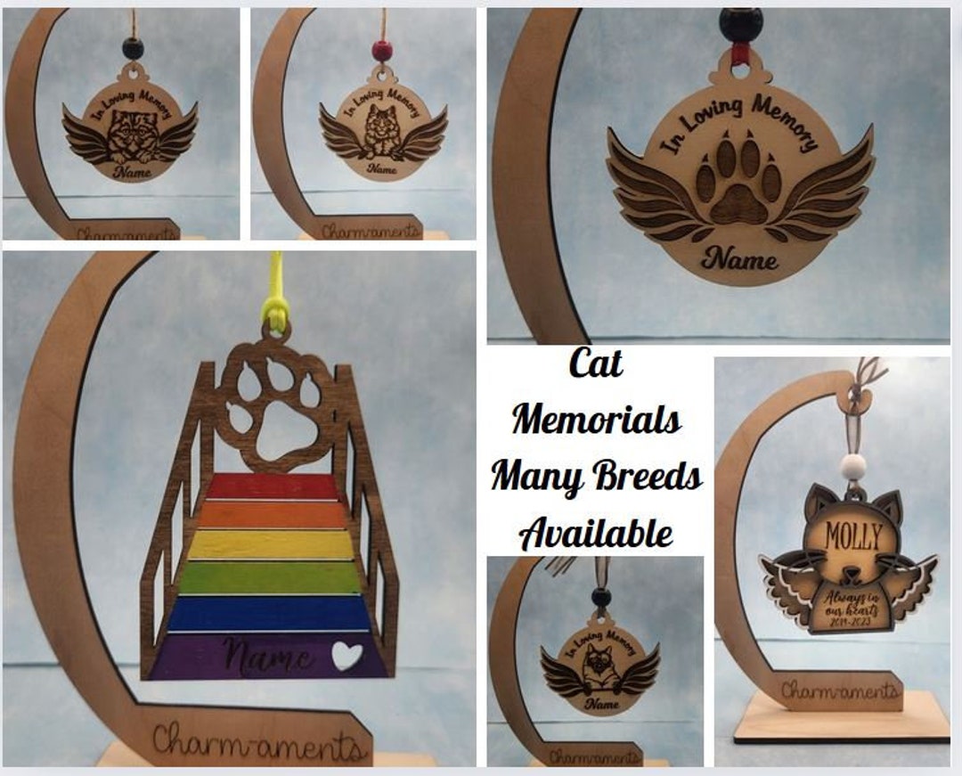 Personalized Cat Memorial Ornament With Custom Name - Choice of Breed ...