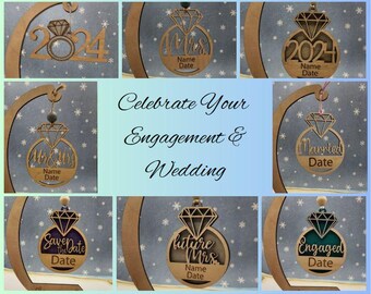 Charming Engagement and Wedding 2024 Ornaments - Perfect Keepsake Gift