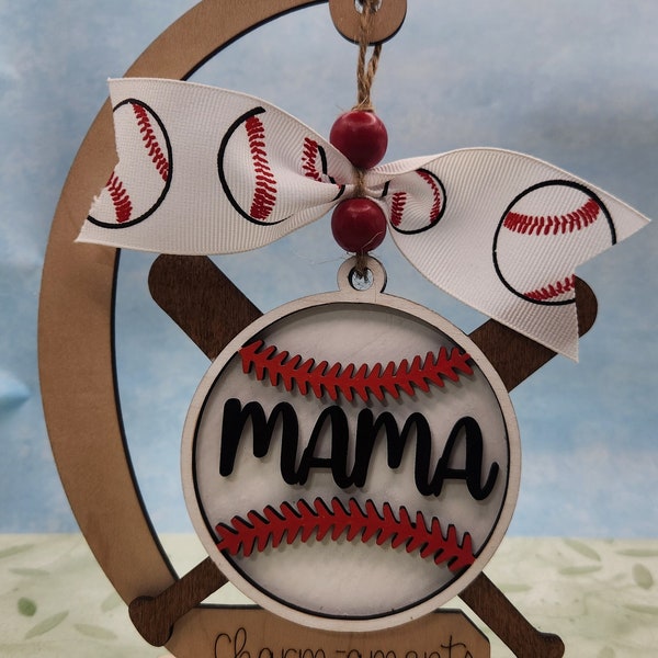 Personalized Baseball Car Charms, Ornaments for Teams, Coaches, and Moms!