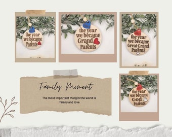 First Christmas as a Parent, Grandparent, Great Grandparent, or God Parent, Personalized Ornament - Gift for New Parents
