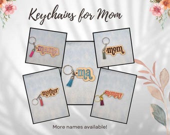 Handmade Mom Keyring with Numerous Personalization Options