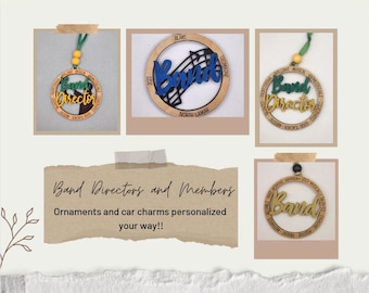 Handmade Wooden Ornaments for Band Enthusiasts - Personalized Gift for Musicians & Directors