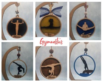Custom Gymnast Themed Ornaments - Personalized Car Charms for Athletes