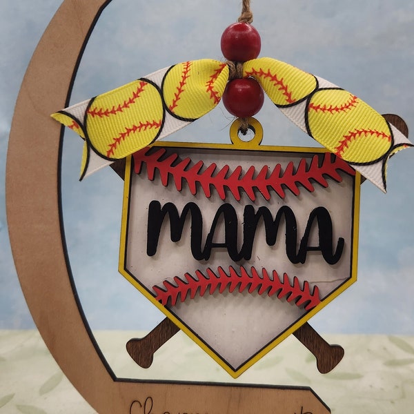 Personalized Softball Car Charms, Ornaments for Teams, Coaches, and Moms!