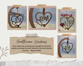 Stethoscope Ornament for Medical Professionals: Personalized Heart Charm for ICU, PICU, NICU - Nurse Gift