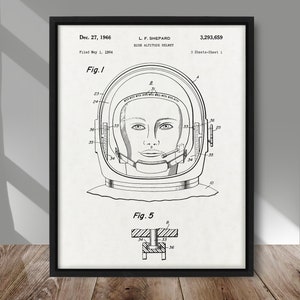 Vintage Astronaut helmet patent print, Space helmet patent poster, High Altitude Helmet patent, Astronaut wall art decor, Space room decor