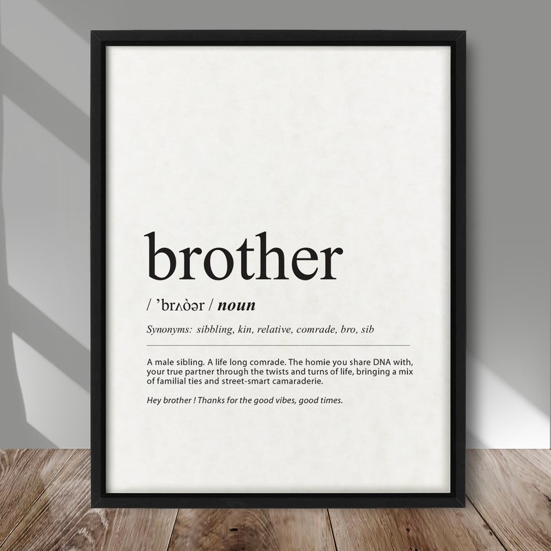 Brother Definition - Etsy