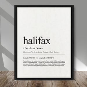 Halifax Definition Druck, Halifax Stadt Definition Poster, Stadt Definition, Halifax Poster, Typografie Definition Druck, Reisewanddekor
