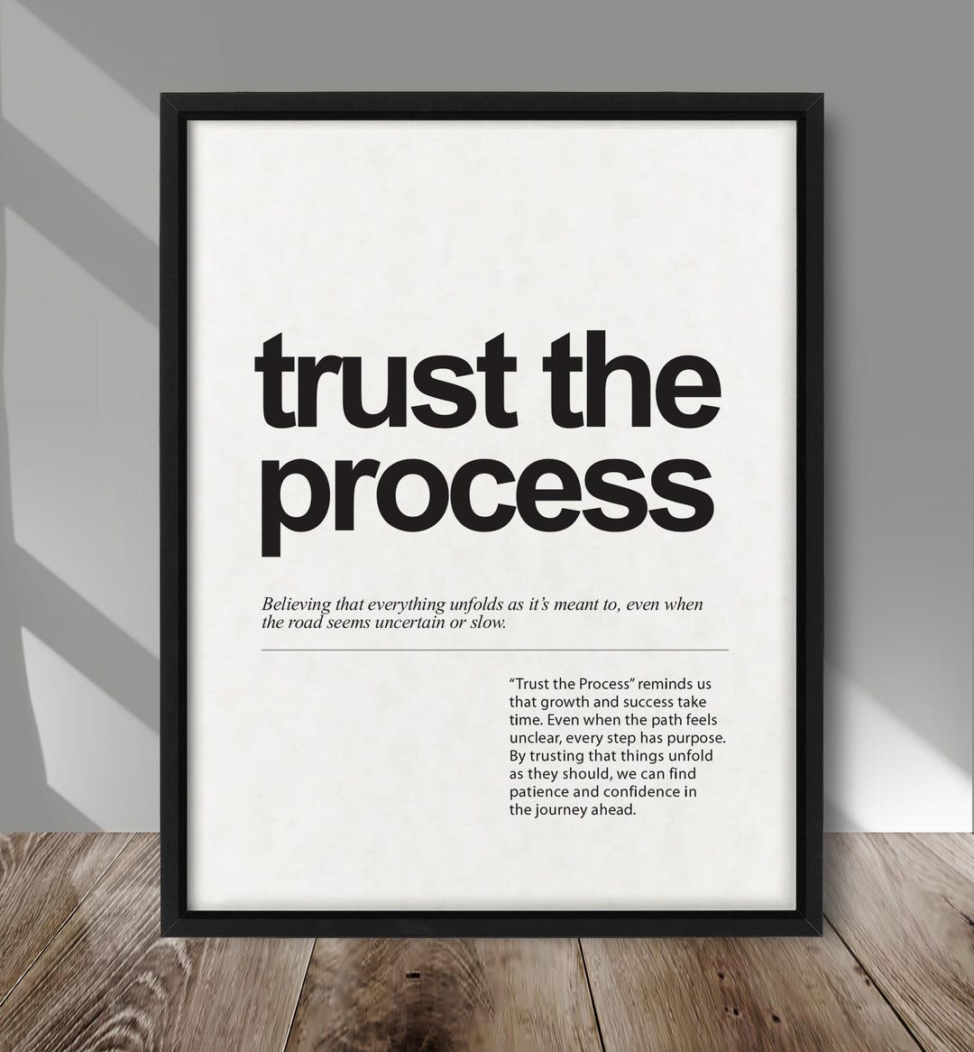 Trust the Process Quote Print – Minimalist Motivational Wall Art ...