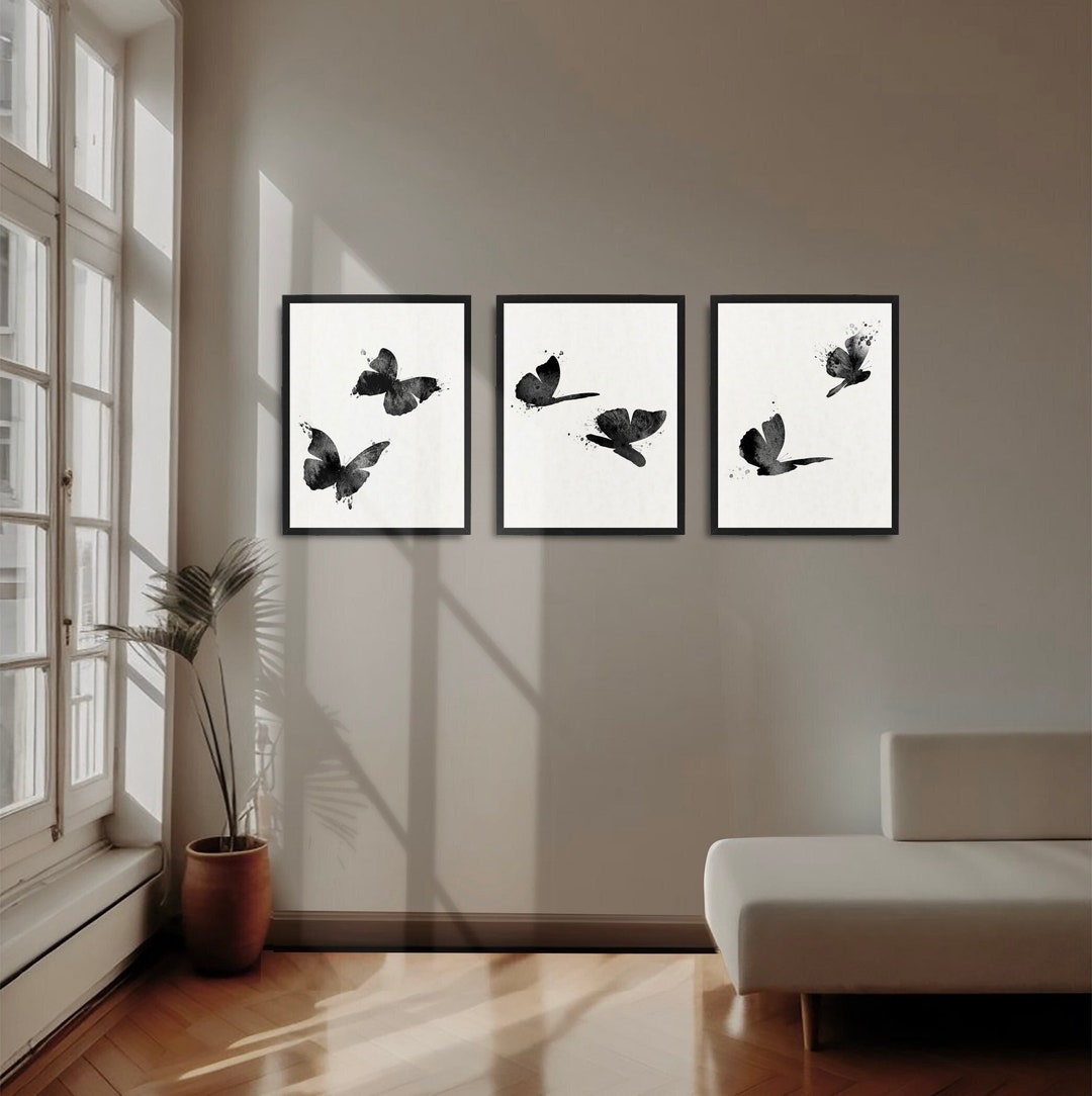 Butterfly 3 Poster Set, Butterfly Art Prints, Butterfly Flight Posters ...