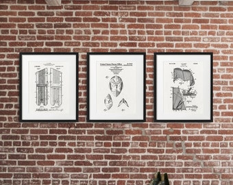 Ice Hockey Goal Tender patents set of 3 prints, Ice Hockey Goal Tender Leg Guard patent poster, Goaltender Mask patent, Hockey Goal patent