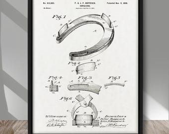 Horseshoe patent print, Vintage Equestrian horseshoe patent poster, Western patent poster, Cowboy horseshoe patent poster, Ranch wall decor