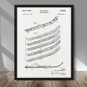 Patentprint springen waterski&#39;s, patentposter waterski&#39;s, vintage waterski-poster, watersportprint, nautisch interieur, decor Lake Life