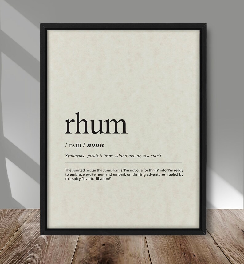 Rhum Definition Poster, Rhum Definition Print, Alcohol Definition ...