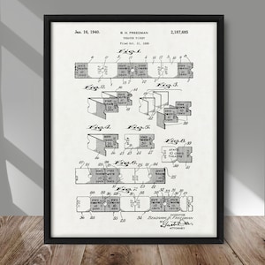 Vintage Theater Karte Patent Poster, Kino Karte Patent Druck, Kino Karte Patent Poster, Kino Wand Dekoration, Kinokarten Patent