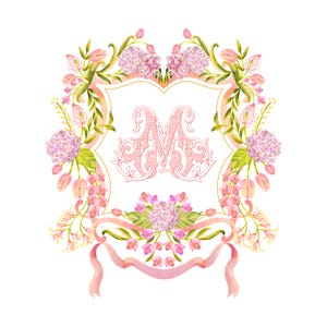 Personalisierte Rosa & Grün Floral Single-Letter Monogramm Hochzeitskamm | Hochzeit am Strand | Gartenparty | Individuell