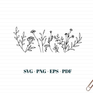 25 Floral Bouquet Svg Bundle, Bouquet Svg, Flower Svg, Flower Bouquet Png, Wedding Svg, Cricut Files, Hand Drawn Wild Flowers, Cute Bouquet