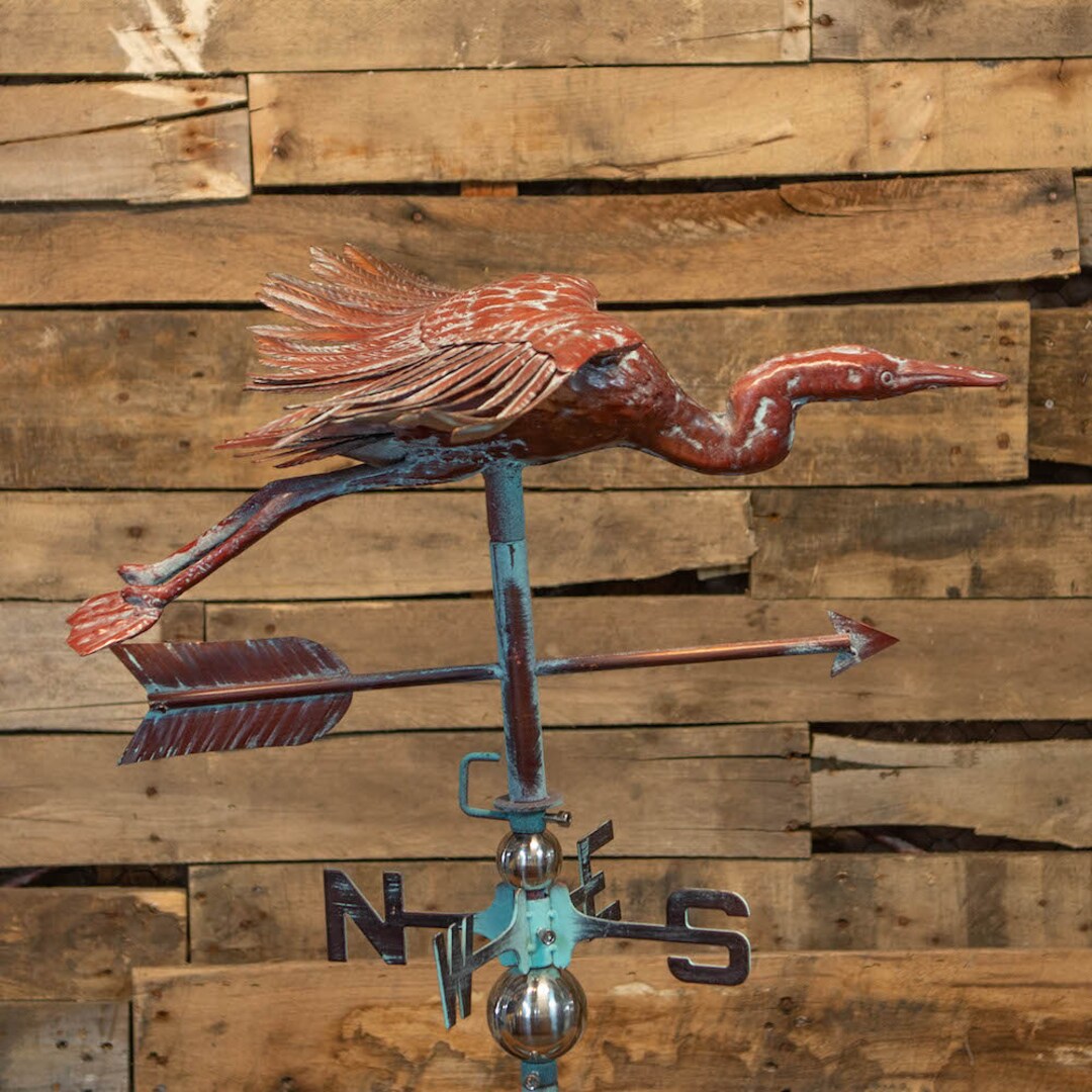 3D Heron Weathervane, Antique Weathervane, Vintage Style Design Copper