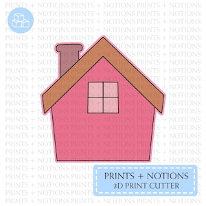 Home with Chimney Cookie Cutter | Polymer Clay Cutters | Ceramic Clay Cutters | Fondant Cutters | Gum Paste Cutter | 3D Printed