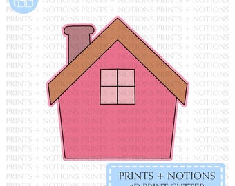 Home with Chimney Cookie Cutter | Polymer Clay Cutters | Ceramic Clay Cutters | Fondant Cutters | Gum Paste Cutter | 3D Printed