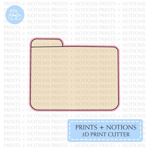 File Folder Cookie Cutter | Polymer Clay Cutters | Ceramic Clay Cutters | Fondant Cutters | Gum Paste Cutter | 3D Printed
