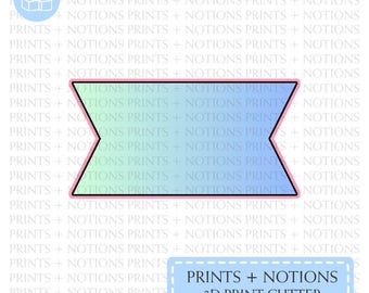 Plaque v.12 Banner Label Shape Cookie Cutter | Polymer Clay Cutters | Ceramic Clay Cutters | Fondant Cutters | Gum Paste Cutter | 3D Printed
