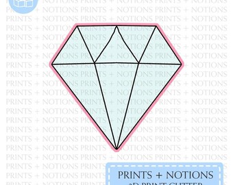 Diamond Gem Cookie Cutter | Polymer Clay Cutters | Ceramic Clay Cutters | Fondant Cutters | Gum Paste Cutter | 3D Printed