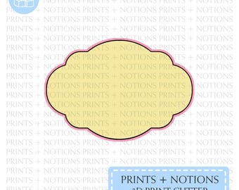 Plaque v.9 Banner Label Shape Cookie Cutter | Polymer Clay Cutters | Ceramic Clay Cutters | Fondant Cutters | Gum Paste Cutter | 3D Printed